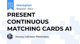 PRESENT CONTINUOUS MATCHING CARDS A1