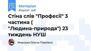 Стіна слів "Професії" 3 частина ( "Людина-природа") 23 тиждень НУШ