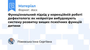 Функціональний підхід у корекційній роботі дефектолога: як нейроігри вибудовують систему розвитку вищих психічних функцій дитини