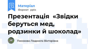 Презентація  «Звідки беруться мед, родзинки й шоколад»