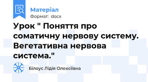 Урок " Поняття про соматичну нервову систему. Вегетативна нервова система."