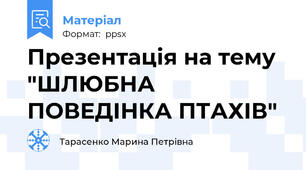 Презентація на тему "ШЛЮБНА ПОВЕДІНКА ПТАХІВ"