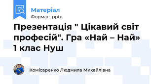 Презентація " Цікавий світ професій". Гра «Най – Най» 1 клас Нуш