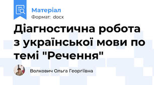 Діагностична робота з української мови по темі "Речення"
