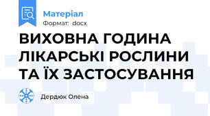 ВИХОВНА ГОДИНА ЛІКАРСЬКІ РОСЛИНИ ТА ЇХ ЗАСТОСУВАННЯ