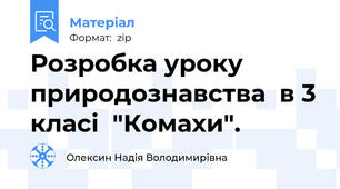 Розробка уроку природознавства  в 3 класі  "Комахи".