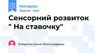 Сенсорний розвиток " На ставочку"