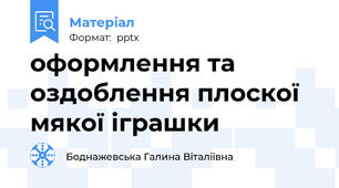 оформлення та оздоблення плоскої мякої іграшки