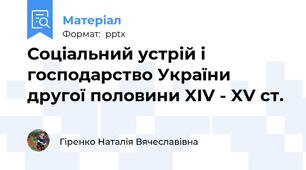 Соціальний устрій і господарство України другої половини XIV - XV ст.
