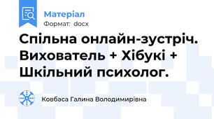 Спільна онлайн-зустріч. Вихователь + Хібукі + Шкільний психолог.