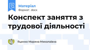 Конспект заняття з трудової діяльності