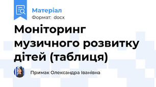 Моніторинг музичного розвитку дітей (таблиця)