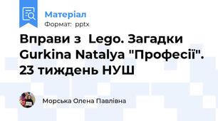 Вправи з  Lego. Загадки Gurkina Natalya "Професії". 23 тиждень НУШ