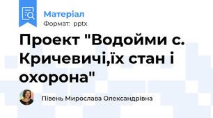 Проект "Водойми с. Кричевичі,їх стан і охорона"
