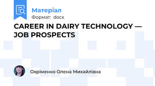 CAREER IN DAIRY TECHNOLOGY — JOB PROSPECTS