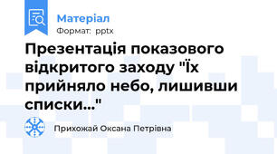 Презентація показового відкритого заходу "Їх прийняло небо, лишивши списки..."