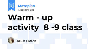 Warm - up activity  8 -9 class