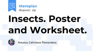 Insects. Poster and Worksheet.