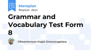 Grammar and Vocabulary Test Form 8