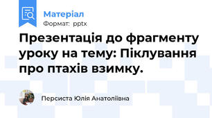 Презентація до фрагменту уроку на тему: Піклування про птахів взимку.