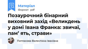 Позаурочний бінарний виховний захід «Великдень у домі Івана Франка: звичаї, пам’ ять, страви»