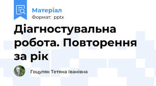 Діагностувальна робота. Повторення за рік