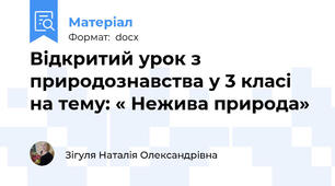 Відкритий урок з природознавства у 3 класі на тему: « Нежива природа»