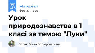 Урок природознавства в 1 класі за темою "Луки"