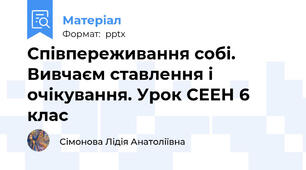 Співпереживання собі. Вивчаєм ставлення і очікування. Урок СЕЕН 6 клас