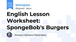 English Lesson Worksheet: SpongeBob's Burgers