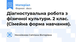 Діагностувальна робота з фізичної культури. 2 клас. (Сімейна форма навчання).
