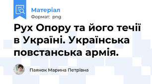 Рух Опору та його течії в Україні. Українська повстанська армія.