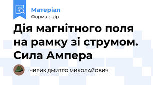 Дія магнітного поля на рамку зі струмом. Сила Ампера