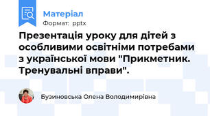 Презентація уроку для дітей з особливими освітніми потребами з української мови "Прикметник. Тренувальні вправи".