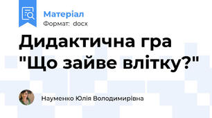Дидактична гра "Що зайве влітку?"