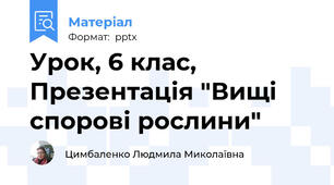 Урок, 6 клас, Презентація "Вищі спорові рослини"
