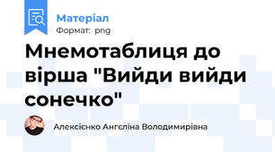 Мнемотаблиця до вірша "Вийди вийди сонечко"
