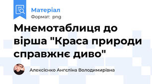 Мнемотаблиця до вірша "Краса природи справжнє диво"