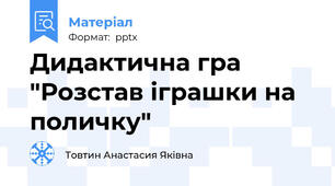 Дидактична гра "Розстав іграшки на поличку"