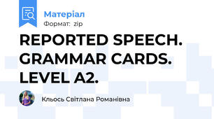 REPORTED SPEECH. GRAMMAR CARDS. LEVEL A2.