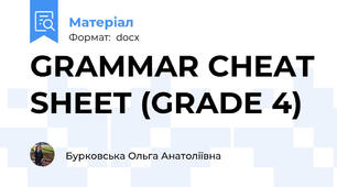 GRAMMAR CHEAT SHEET (GRADE 4)