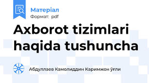 Axborot tizimlari haqida tushuncha