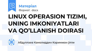 LINUX ОPЕRАSIОN TIZIMI, UNING IMKОNIYATLАRI VА QO’LLАNISH DОIRАSI