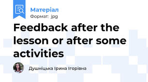 Feedback after the lesson or after some activities