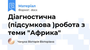 Діагностична (підсумкова )робота з теми "Африка"