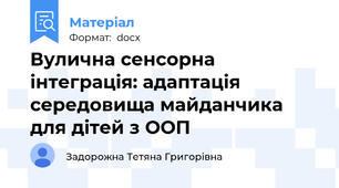Вулична сенсорна інтеграція: адаптація середовища майданчика для дітей з ООП