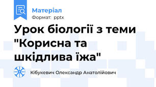 Урок біології з теми "Корисна та шкідлива їжа"