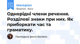 Однорідні члени речення. Розділові знаки при них. Як приборкати час та граматику.