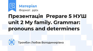 Презентація  Prepare 5 НУШ unit 2 My family. Grammar: pronouns and determiners