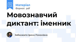 Мовознавчий диктант: іменник